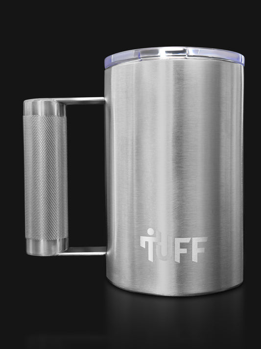 Tuff Mug - 16oz Vacuum Insulated with Barbell Handle