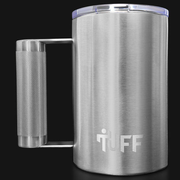 Tuff Mug - 16oz Vacuum Insulated with Barbell Handle