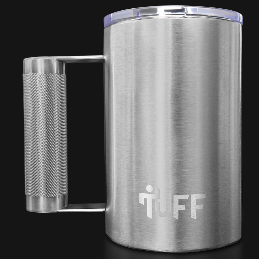 Tuff Mug - 16oz Vacuum Insulated with Barbell Handle