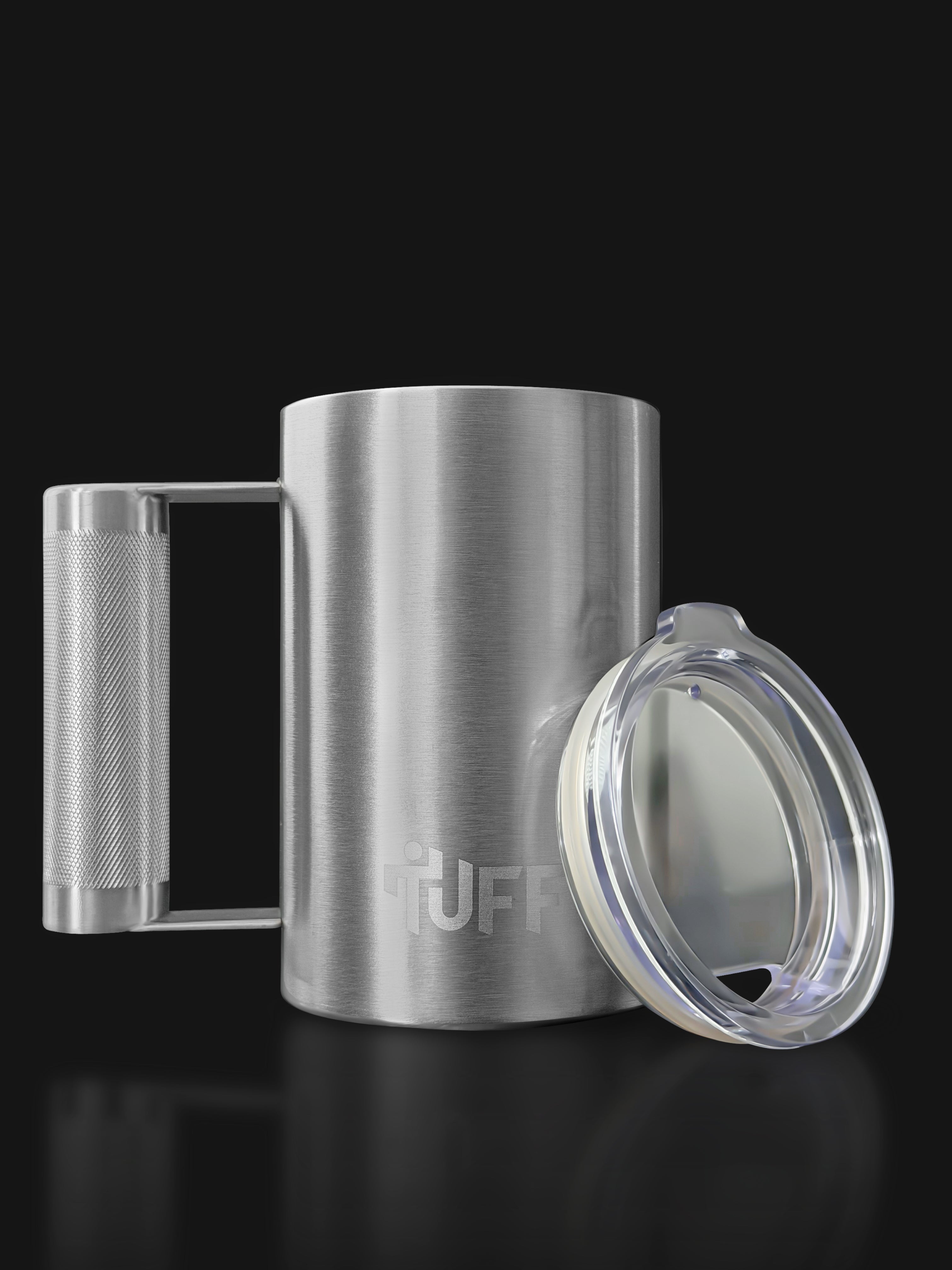 Tuff Mug - 16oz Vacuum Insulated with Barbell Handle