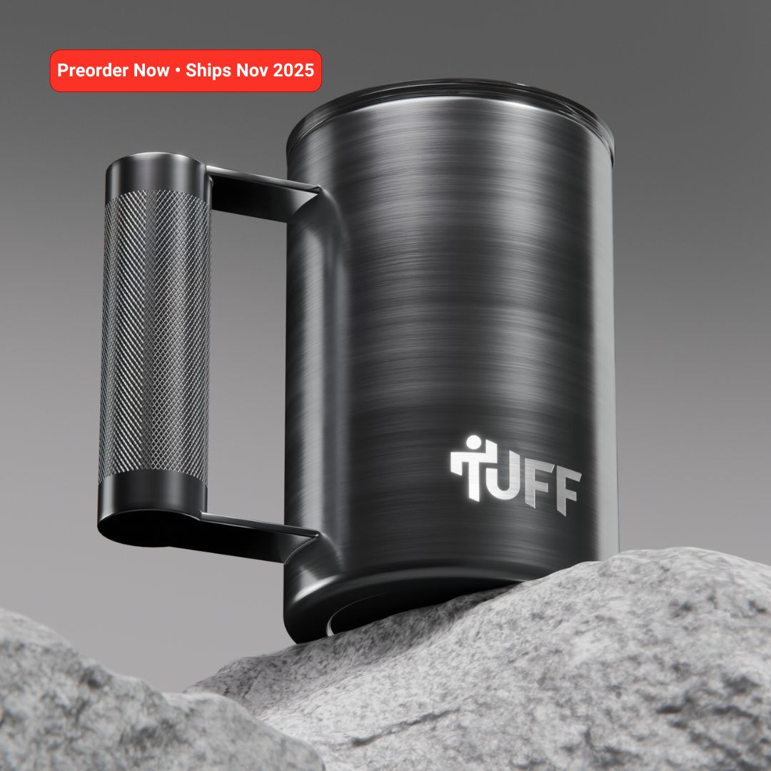 Tuff Mug - 16oz Vacuum Insulated with Barbell Handle