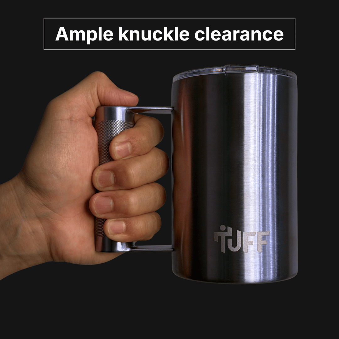 Tuff Mug - 16oz Vacuum Insulated with Barbell Handle